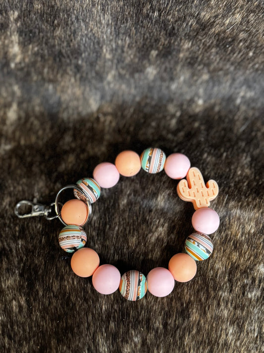 Cactus Peach Wristlet