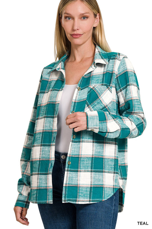Turquoise Flannel Shirt