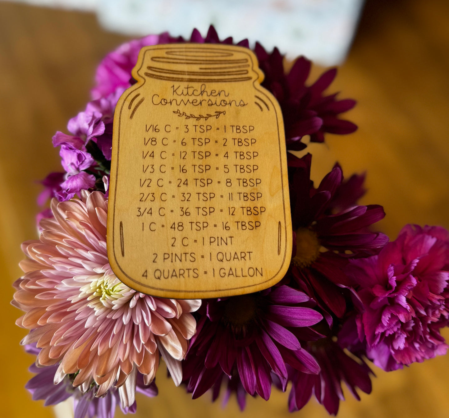 Mason Jar Kitchen Conversion Chat Fridge Magnet