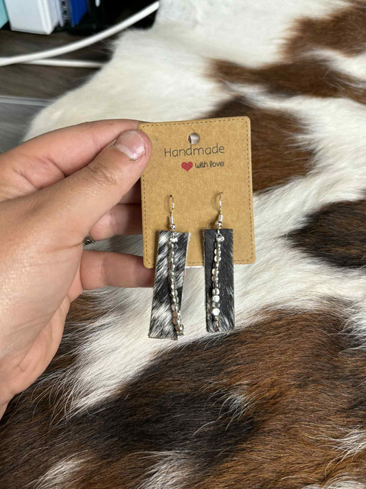 Salt and Pepper Drop Earrings