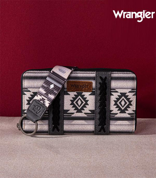 Black and White Aztec Wrangler Wallet