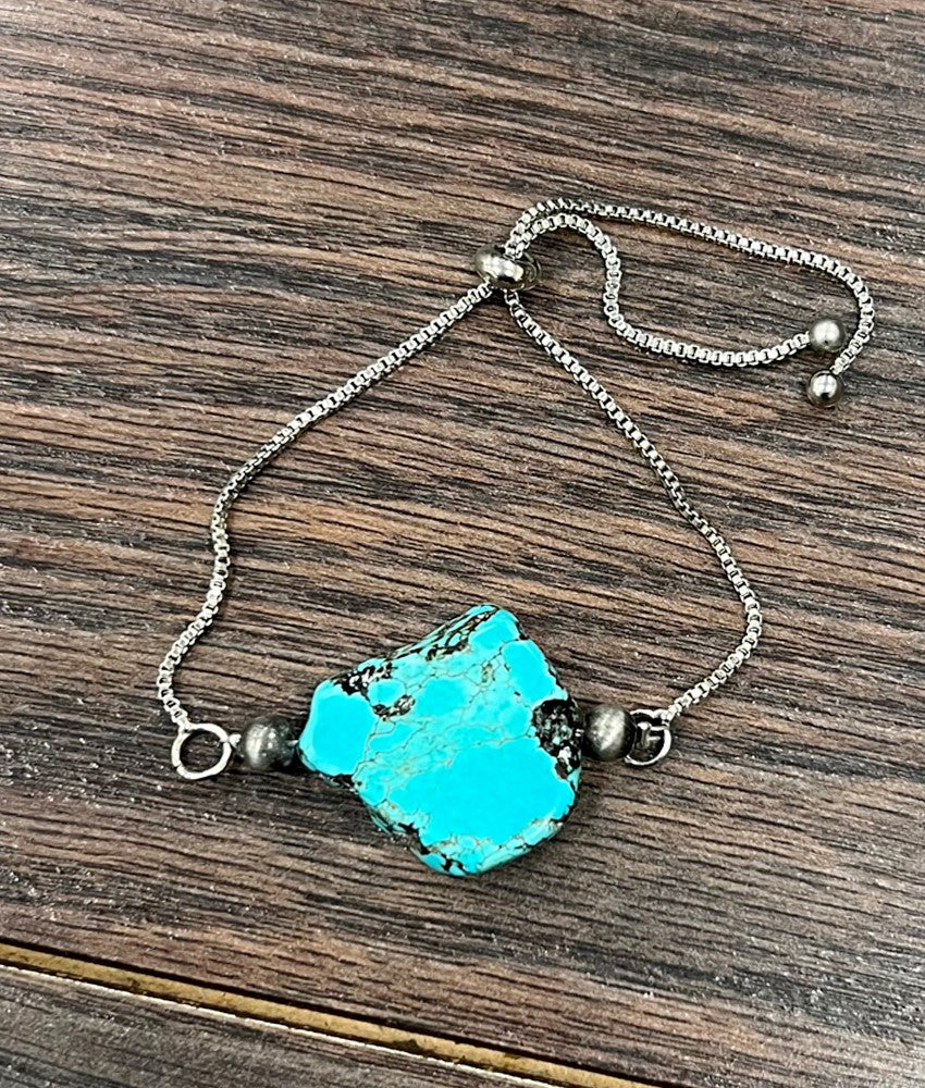 Turquoise Slab Stone Bracelet