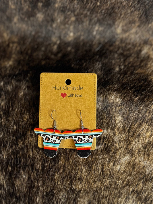 Serape Cow Earrings