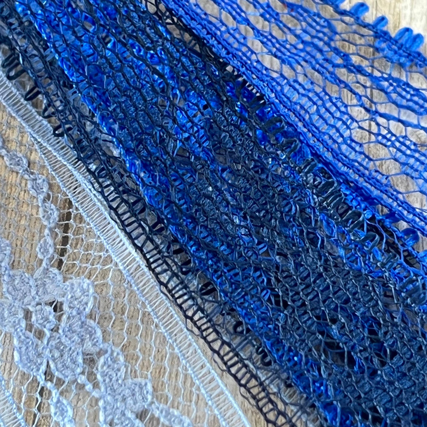 Blues Blend Lace Tassel Earrings