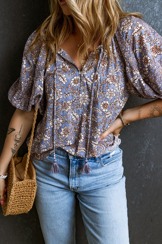 Lavender Bell Sleeve Blouse