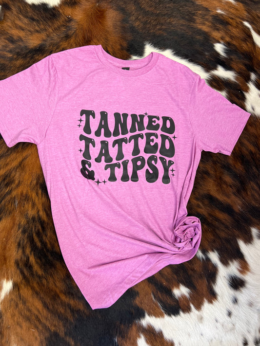 Tanned, Tatted and Tipsy Graphic Tee