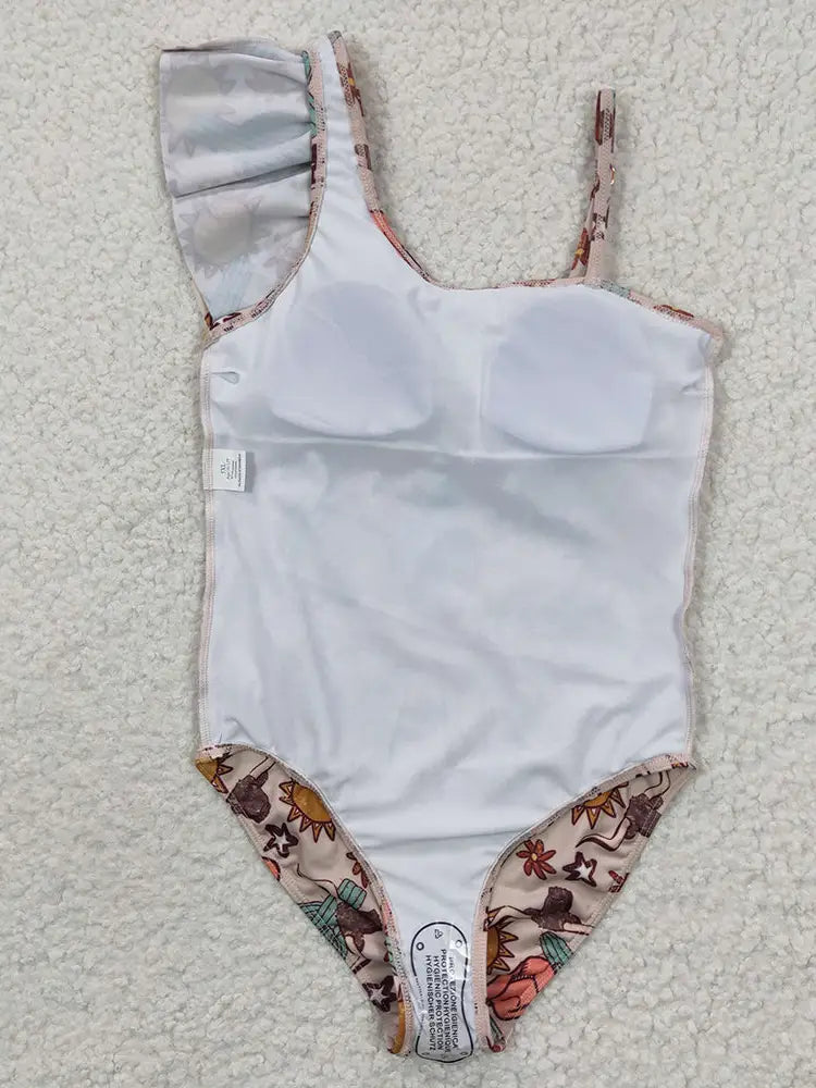 Western Collage Toddler Bathing Suit