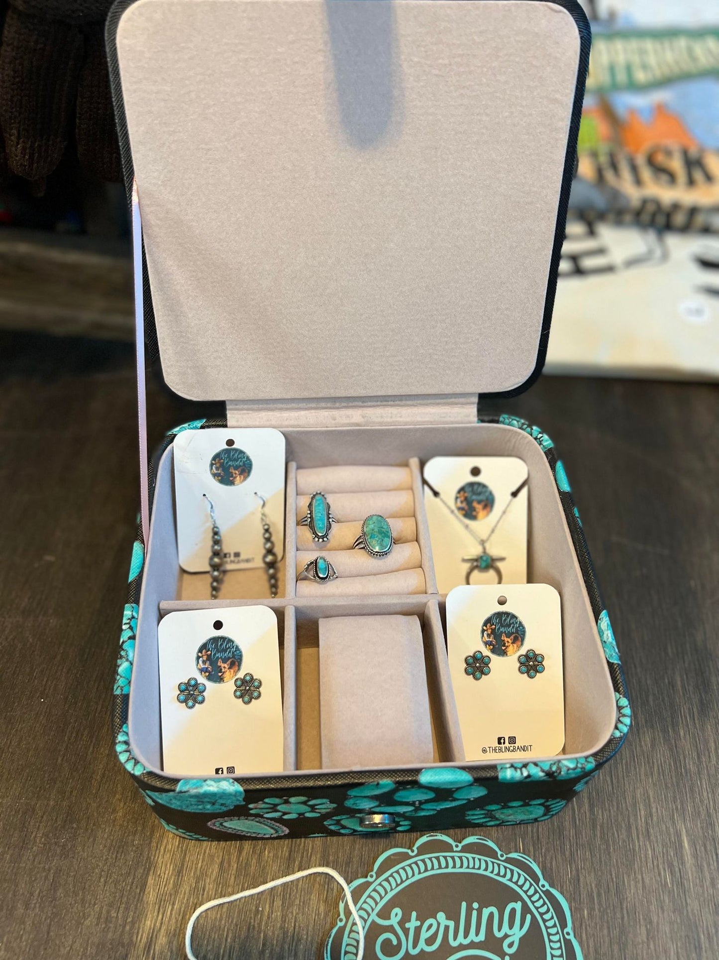 Turquoise Cluster Jewelry Box